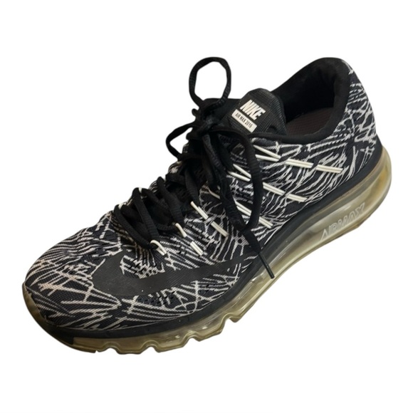 Nike Women’s Air Max 2016 Print Running Sneakers Black White Size 7.5 - Picture 1 of 13